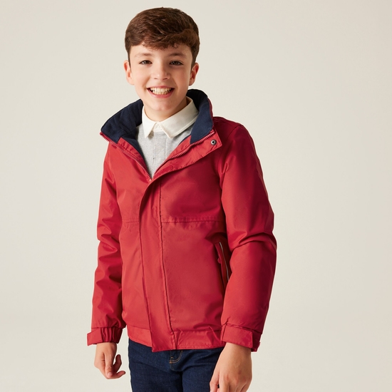 Kids Dover Fleece Lined Waterproof Insulated Jacket Classic Red Navy
