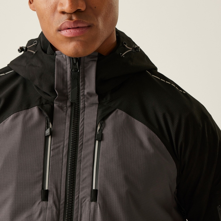 Men's 4Tex Stretch Waterproof Shell Jacket - Slate Grey Black