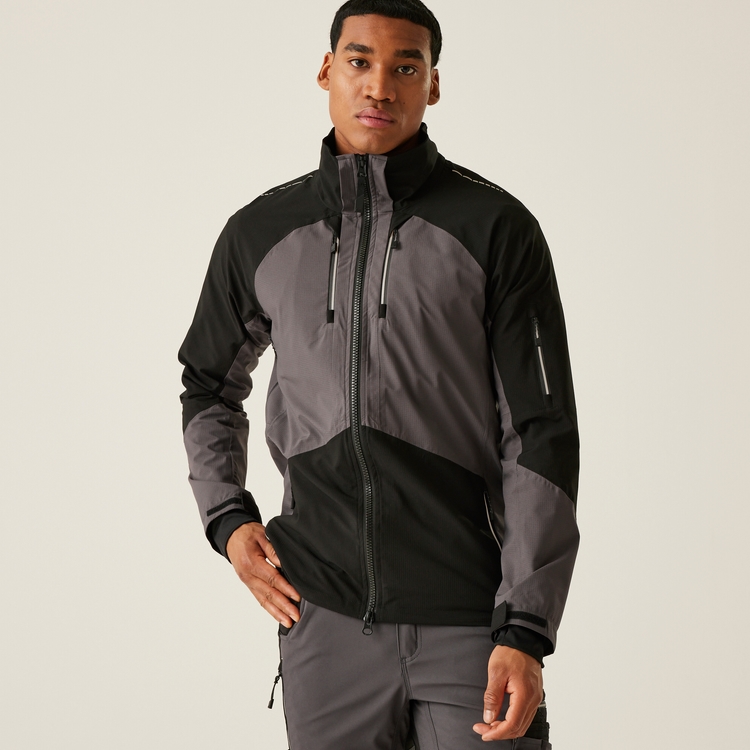 Men's 4Tex Stretch Waterproof Shell Jacket - Slate Grey Black
