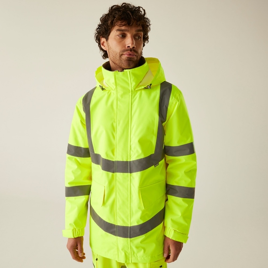 Men's Hi-Vis Pro Contract Dover Parka Jacket Yellow
